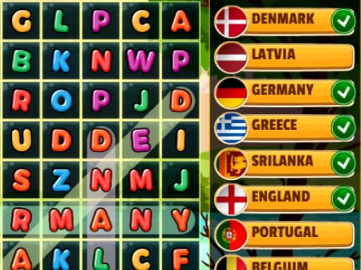 Jogo Word Search Countries