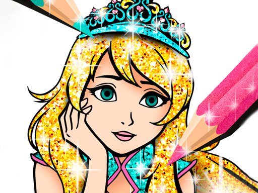 Jogo Princess Coloring Book Glitter