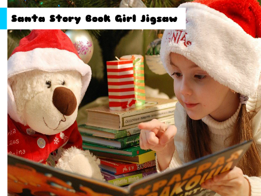 Jogo Quebra-cabeça de Santa Story Book Girl