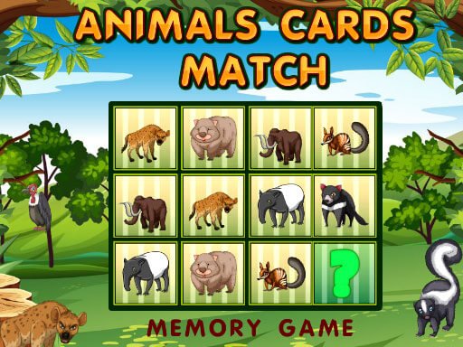 Jogo Animals Cards Match