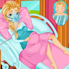 Jogo Frozen Elsa Gives Birth